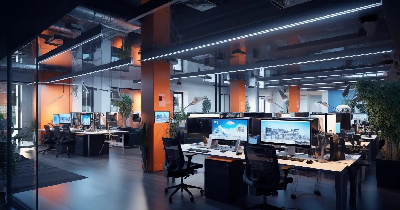 A photograph of an office using our IT Support for IT Departments in the South West Of England