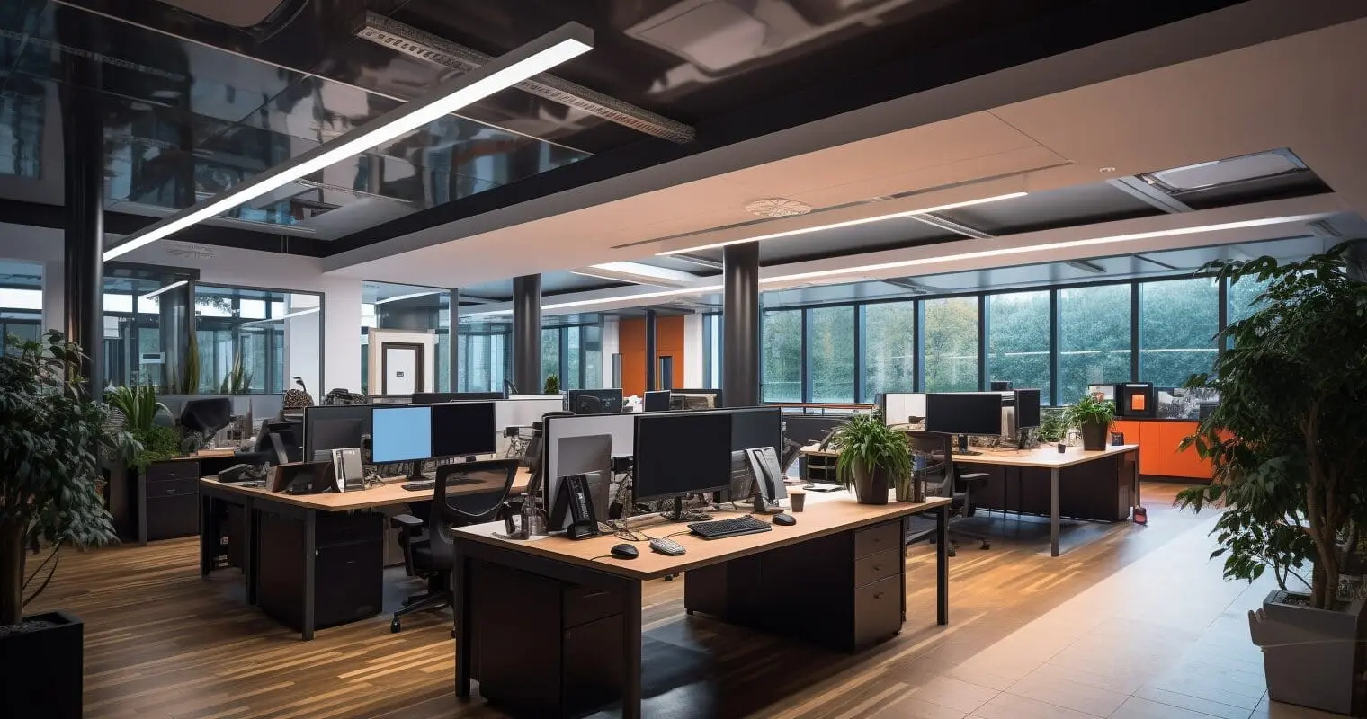 An computer room inside of a office building in Bath using our IT Support for Business
