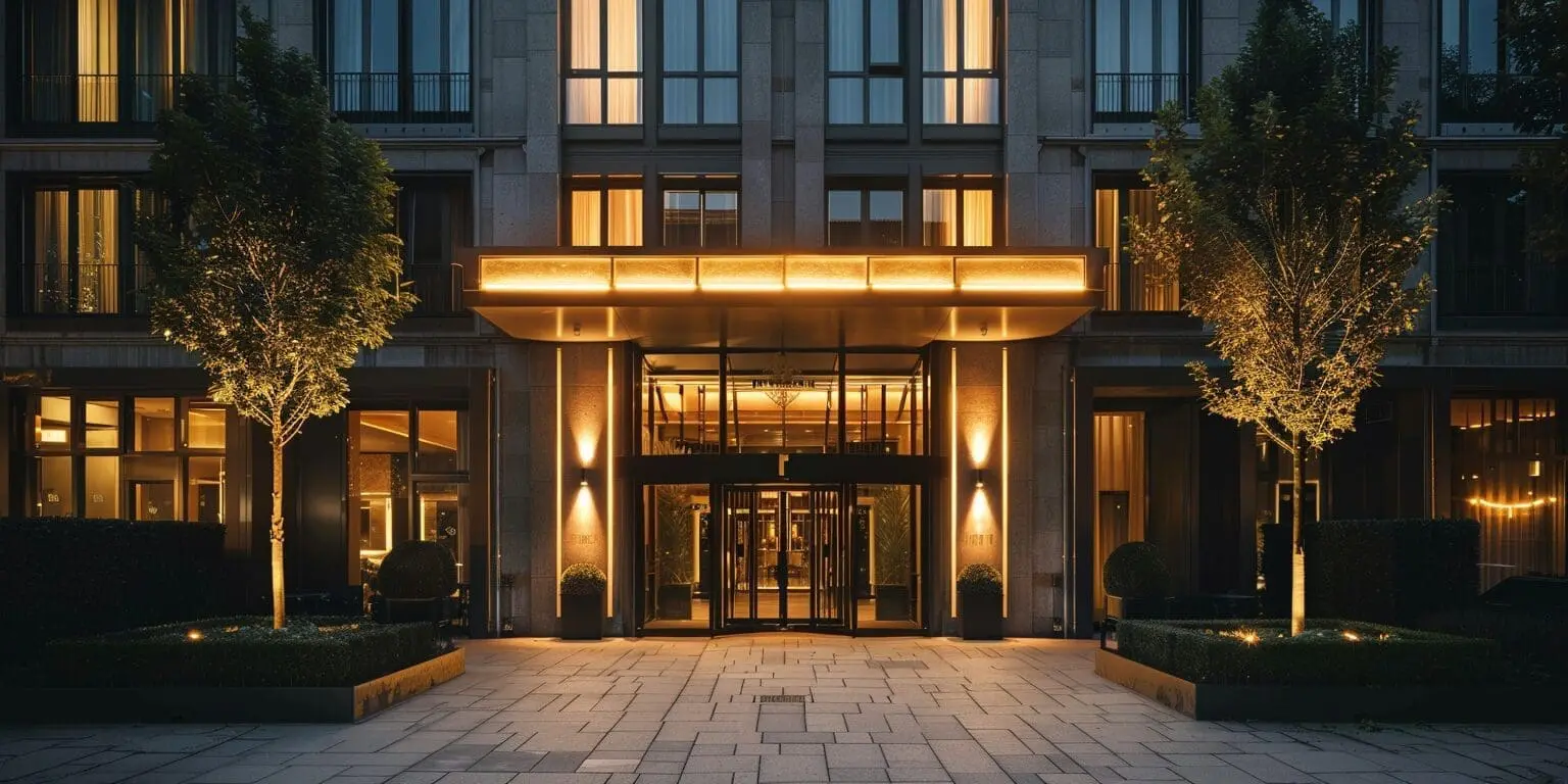 a hotel from the outside in the uk